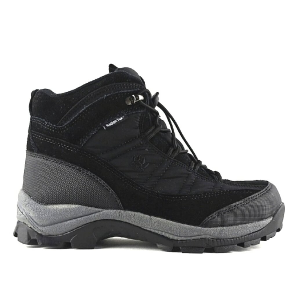 Hot Paws Women's Black Insulated Waterpeoof Leather Trekking Ankle Boots Size 8M